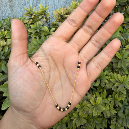 Gold Plated Silver Beads Mangalsutra