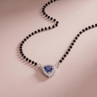 Silver Elegant Blue Triangle Mangalsutra