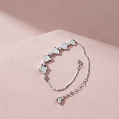 Silver Fan Charm Bracelet