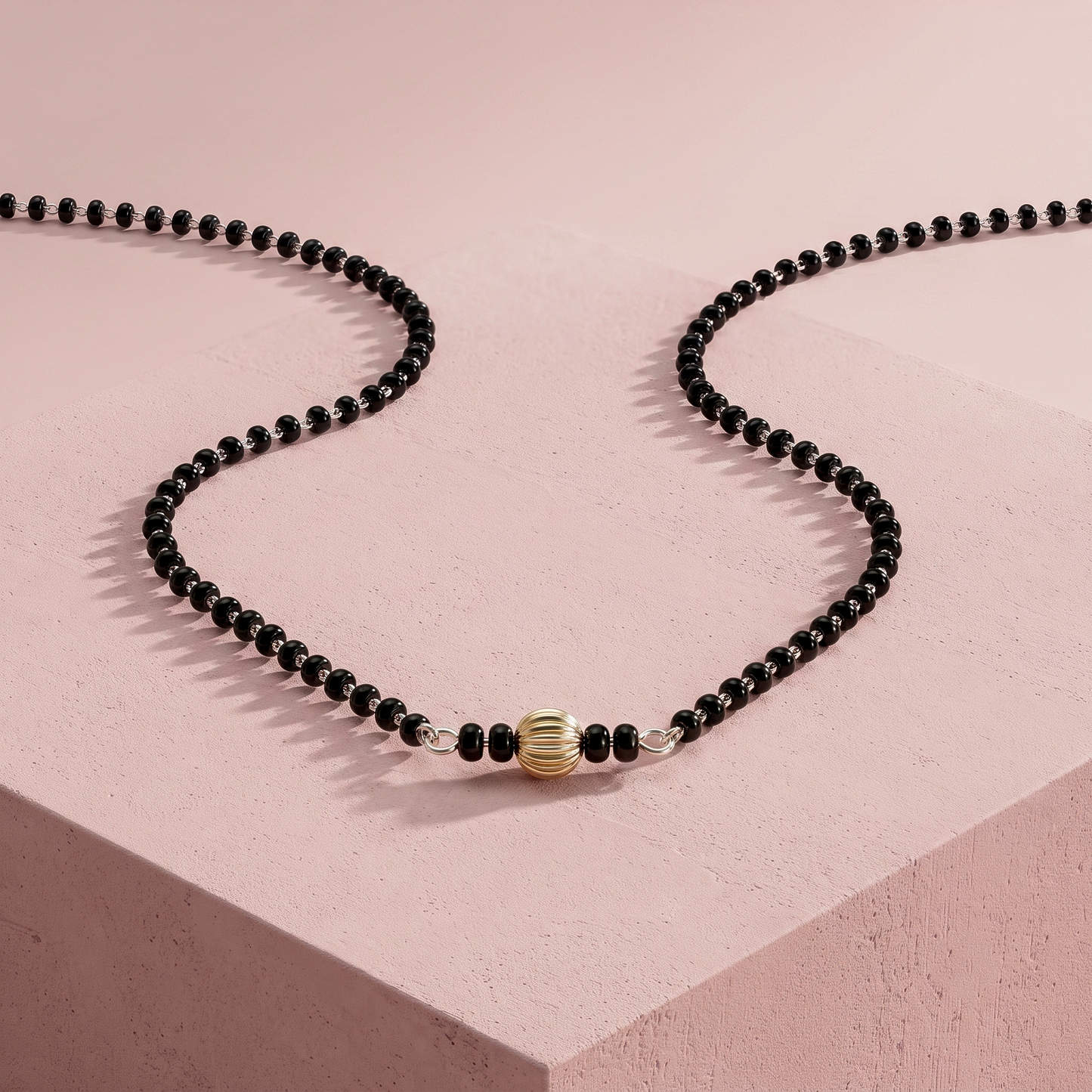 Gold plated silver Noir Mangalsutra