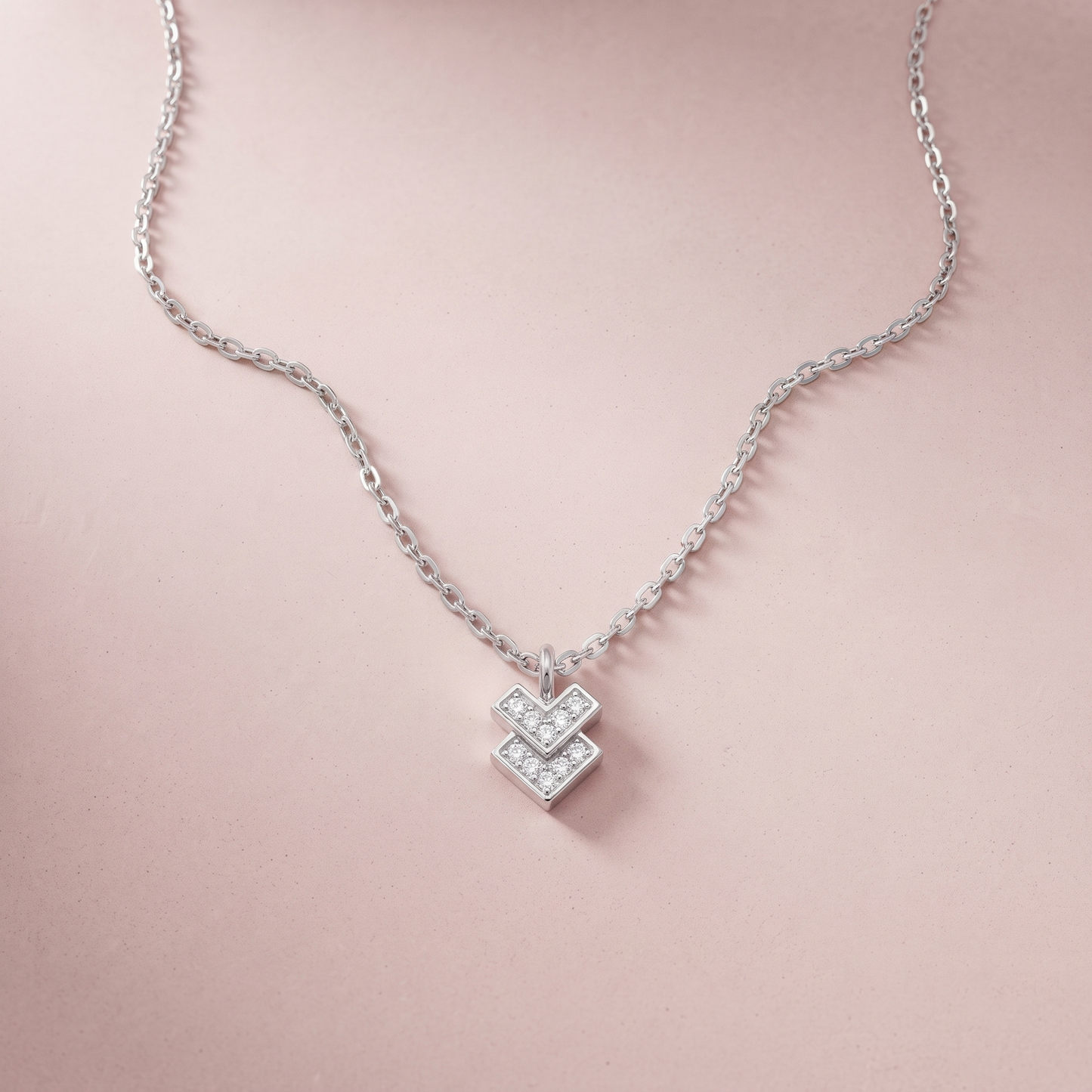 Silver Interlocking Loop Necklace