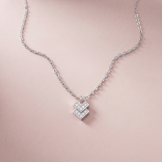 Silver Interlocking Loop Necklace