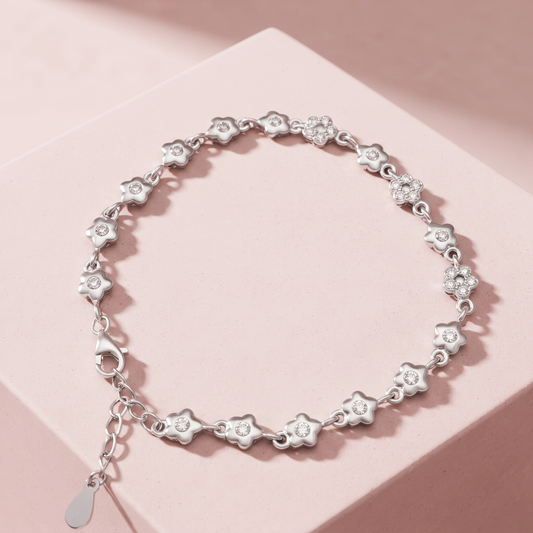 Silver Mini Floral Bracelet