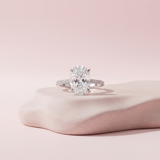 Silver Classic Oval Moissanite Ring