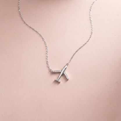 Silver Airplane Pendant
