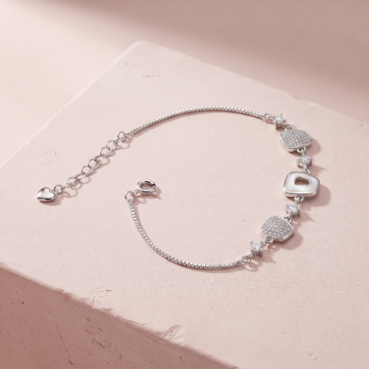Silver Geo-Sparkle Bracelet