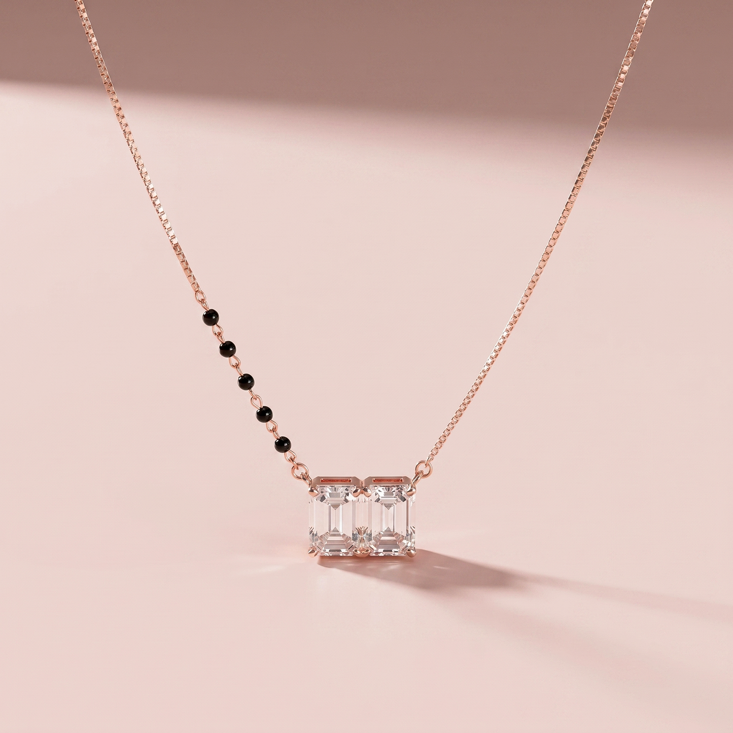 Rose Gold Plated Twin Diamond Mangalsutra.