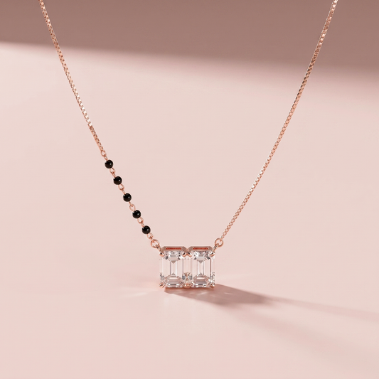 Rose Gold Plated Twin Diamond Mangalsutra.