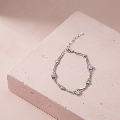 Silver Double Layer Star Bracelet