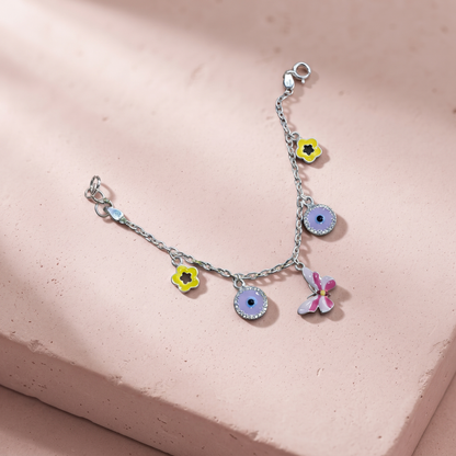 Silver Butteffly Garden Baby Bracelet