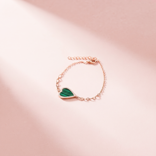 Rose Gold Plated Verdant Heart Bracelet