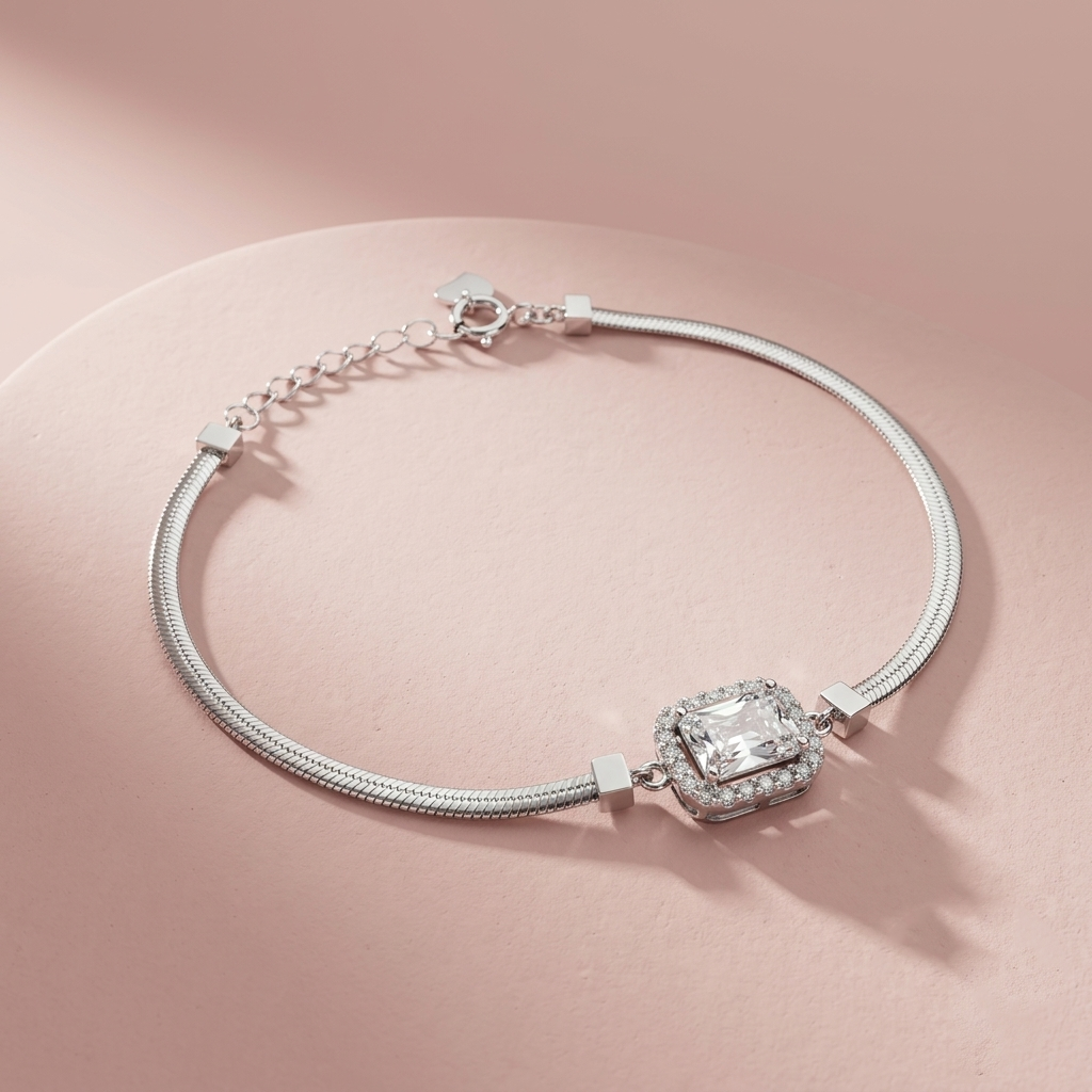 Silver Radiance Squre Bracelet