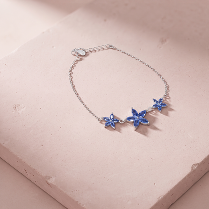 Silver Azure Bloom Bracelet