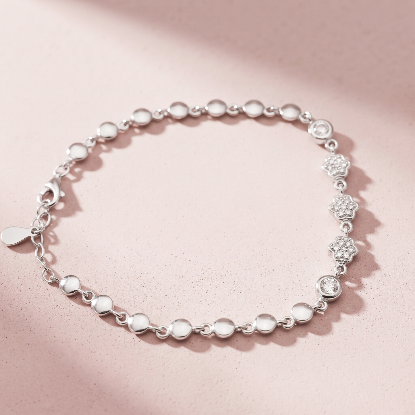 Silver Diamond Clover Spark Bracelet