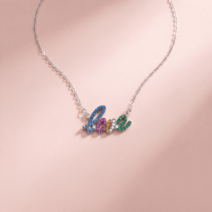 Silver Scrabble Love Pendant