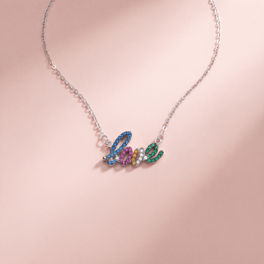 Silver Scrabble Love Pendant