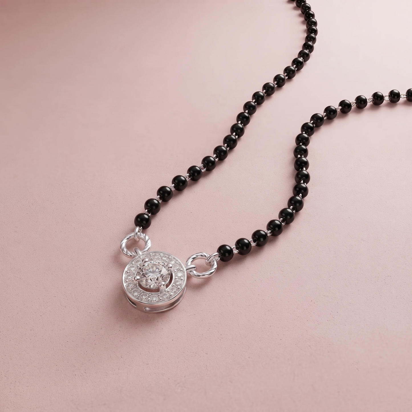 Silver White Stone Mangalsutra