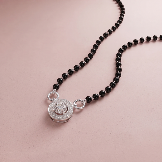 Silver White Stone Mangalsutra