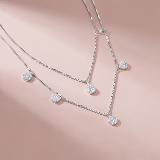 Silver Sparkle Stack Necklace