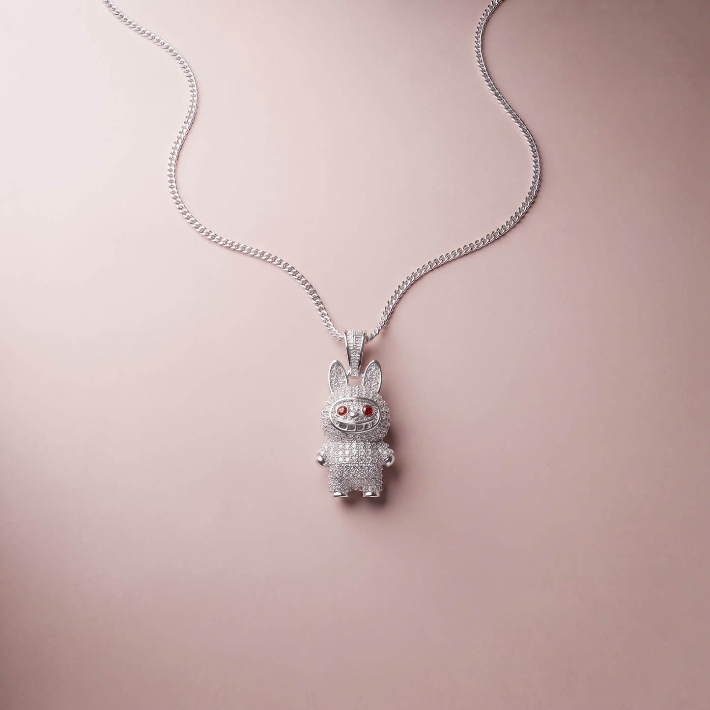 Silver Labubu Necklace