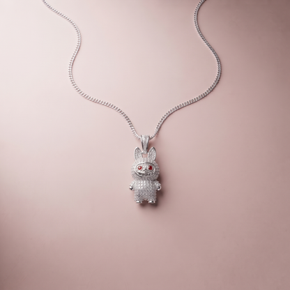 Silver Labubu Necklace