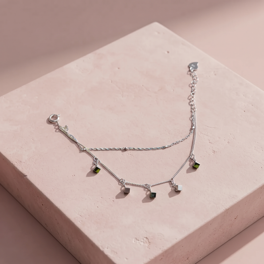 Silver Darling Cubes Baby Bracelet