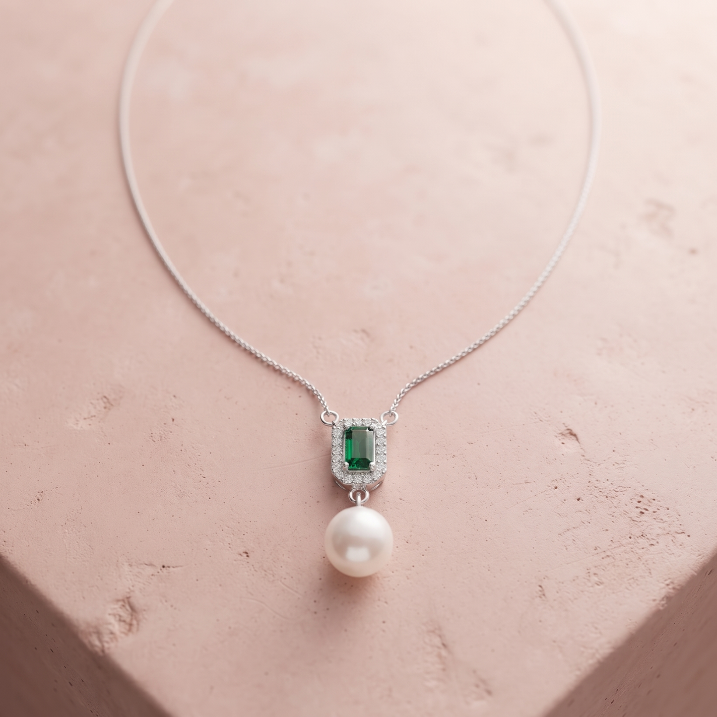 Silver Pearl Cascade Necklace