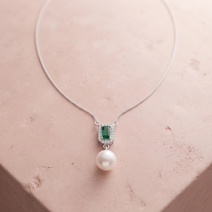 Silver Pearl Cascade Necklace