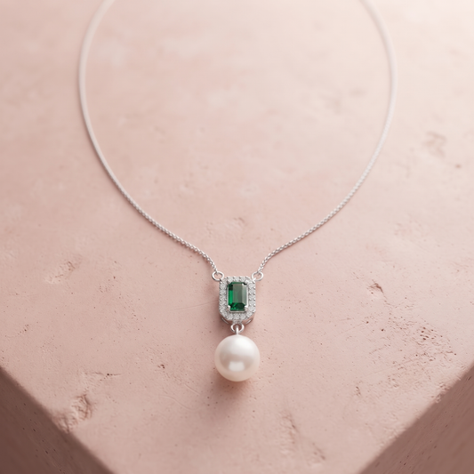 Silver Pearl Cascade Necklace
