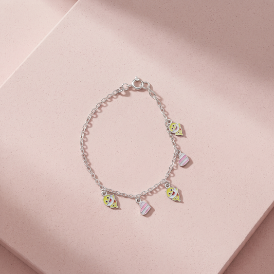 Silver  Shark & Heart Baby Bracelet