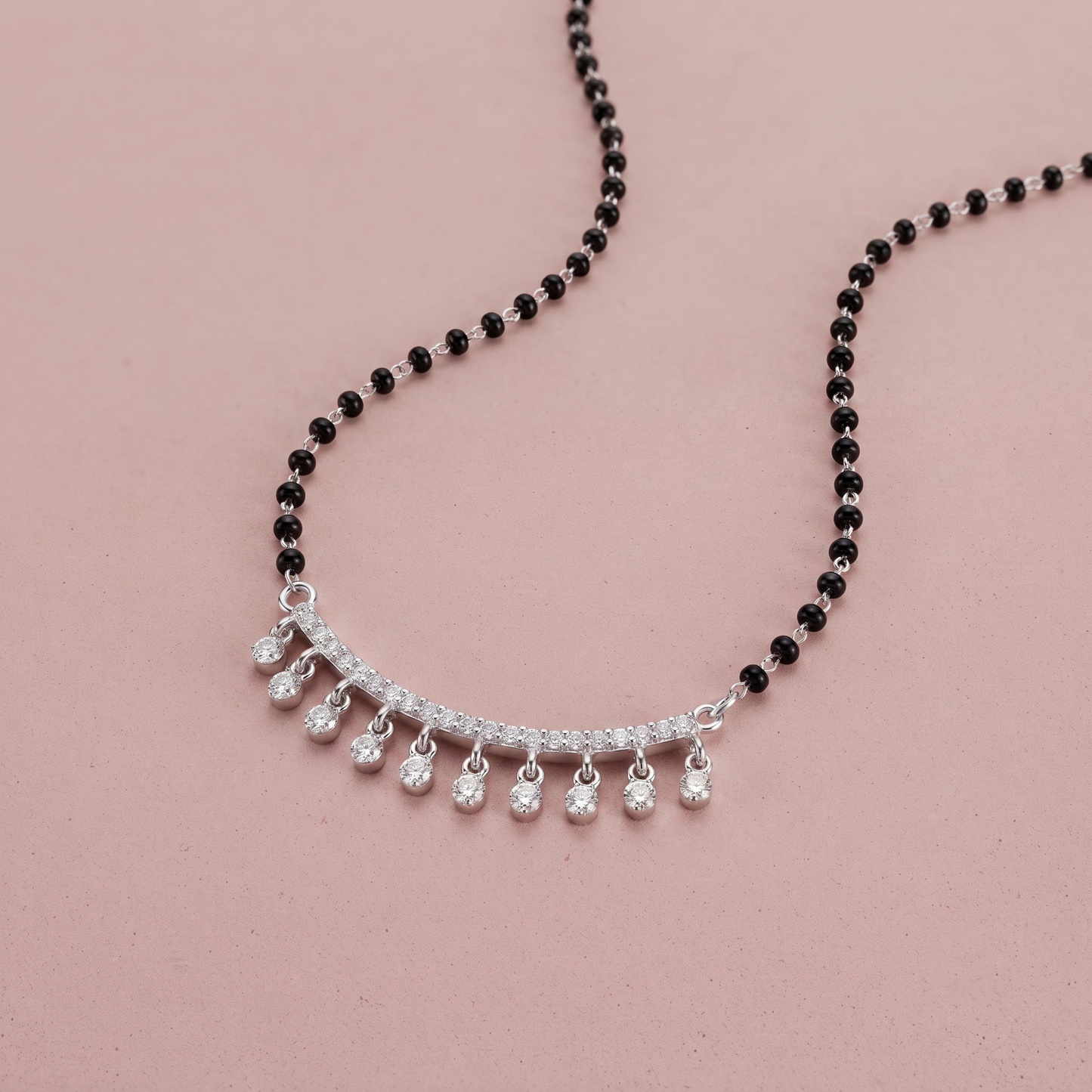 Silver Crown Pendant Mangalsutra