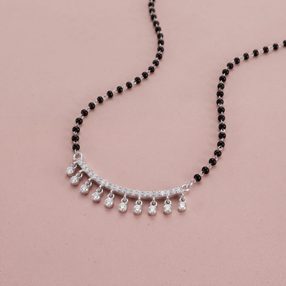 Silver Crown Pendant Mangalsutra