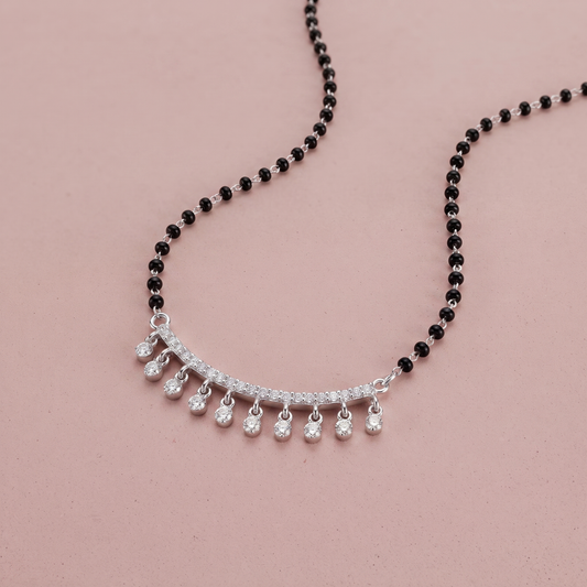 Silver Crown Pendant Mangalsutra