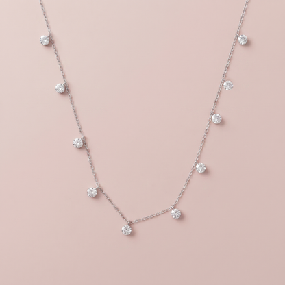 Silver Classic Crystal  Necklace