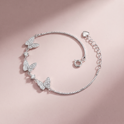 Silver Butterfly Kisses Bracelet