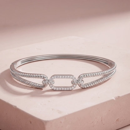 Silver rope‑twisted Modern Bracelet