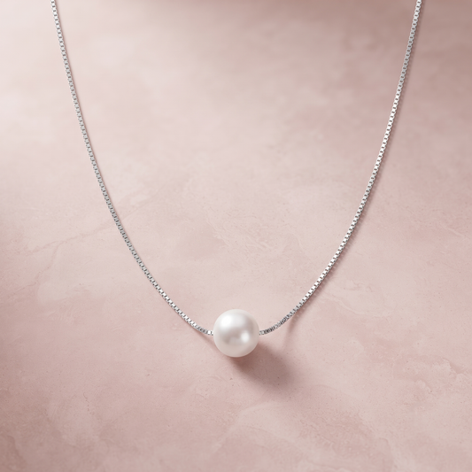 Silver Snow Pearl Necklace