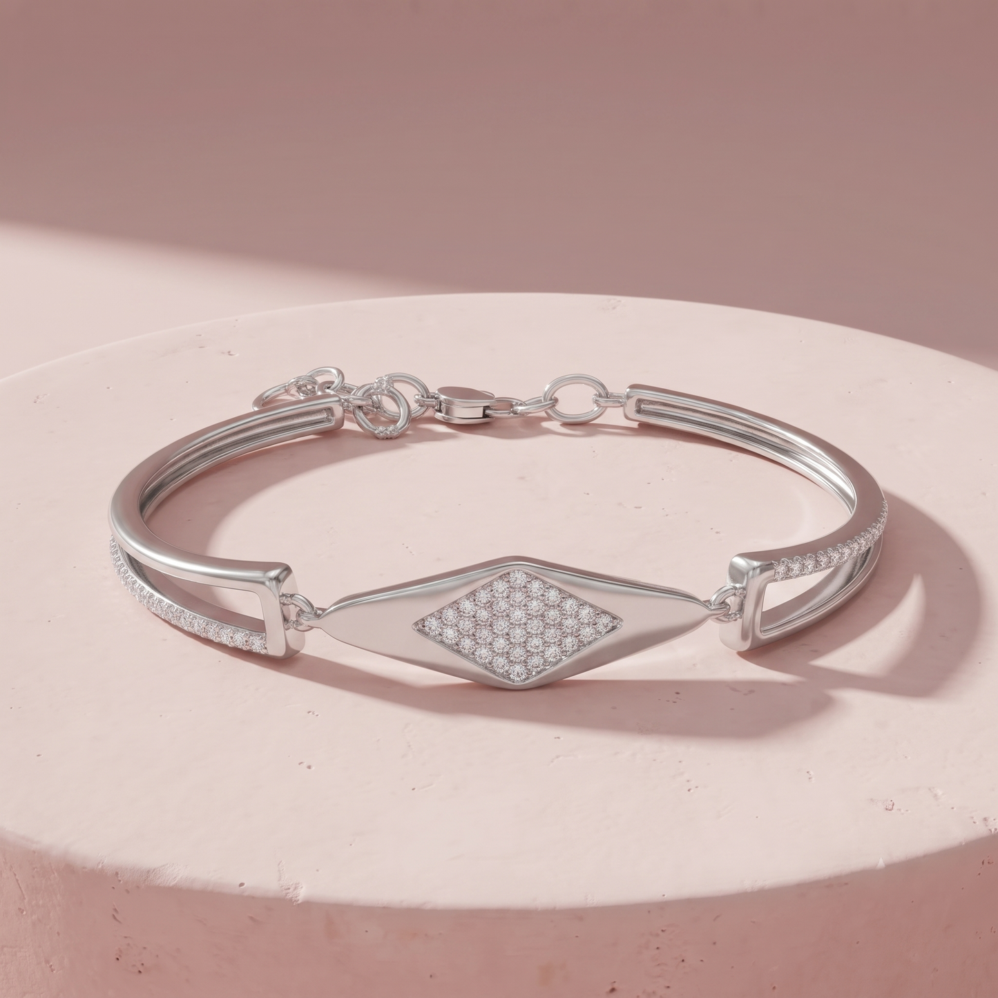 Silver Celeste Diamond pave bracelet