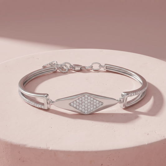 Silver Celeste Diamond pave bracelet