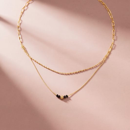 Gold Plated Silver Gatsby Two-Layer Mangalsutra