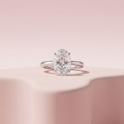 Silver Velora Oval Moissanite Ring
