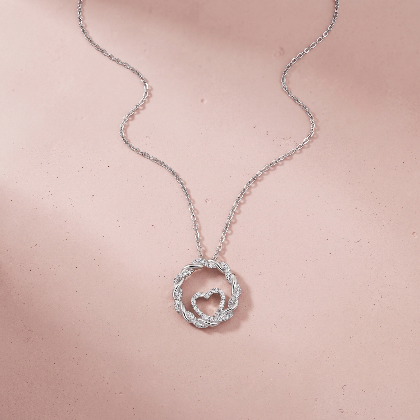 Silver Circle of Love Necklace