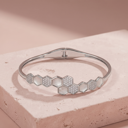 Silver Hexa Glow Bracelet