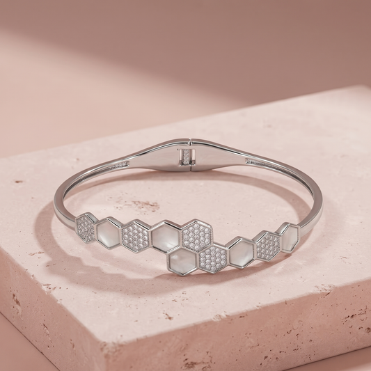 Silver Hexa Glow Bracelet