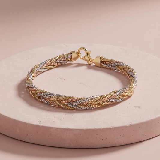 Silver Twisted Gold-Silver Bracelet