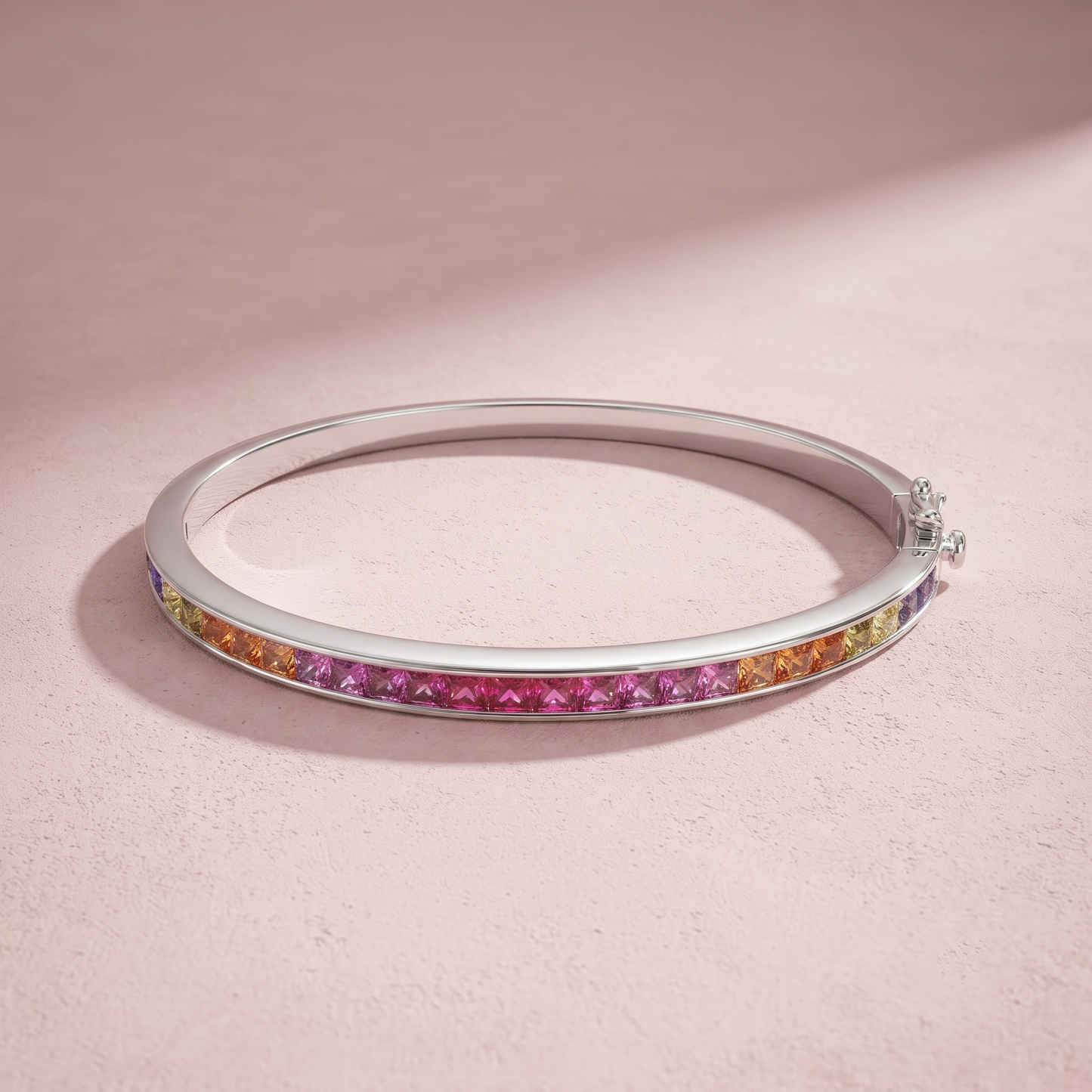 Silver Rainbow Zircon Modern Bracelet
