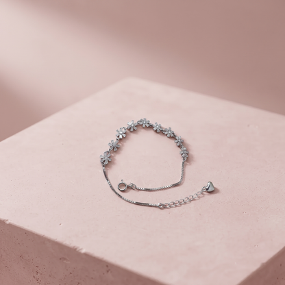 Silver Garden of Diamonds Bracelet