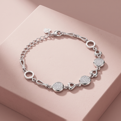 Silver Hearts & Halo Bracelet