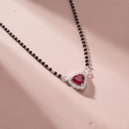 Silver Elegant Red Triangle Mangalsutra