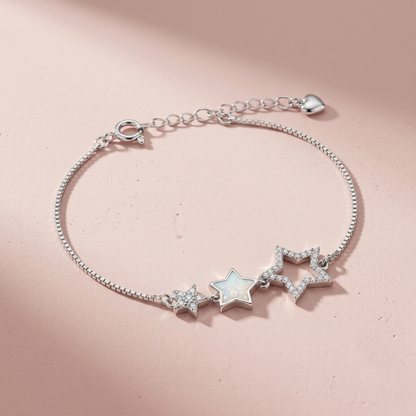 Silver Star Cluster Bracelet